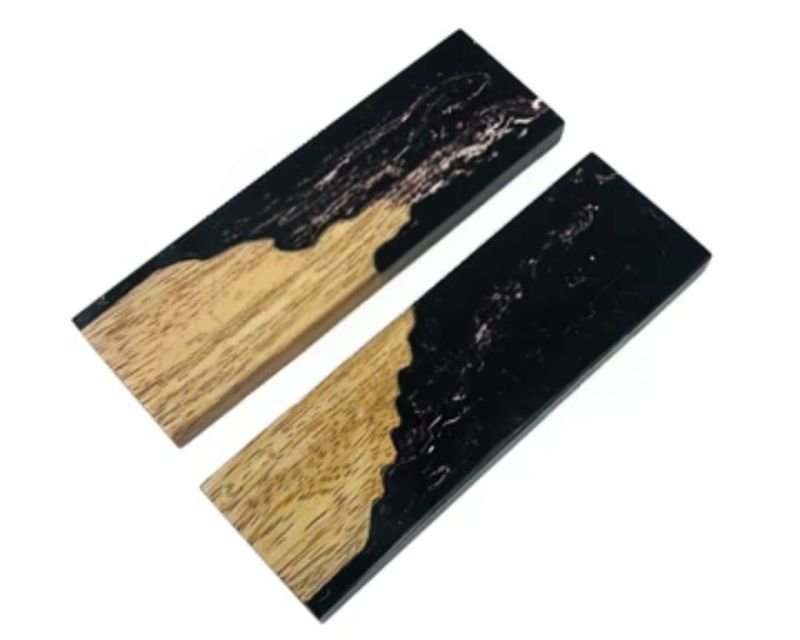 Hybrid Stabilzed Wood With Resin knife Scales