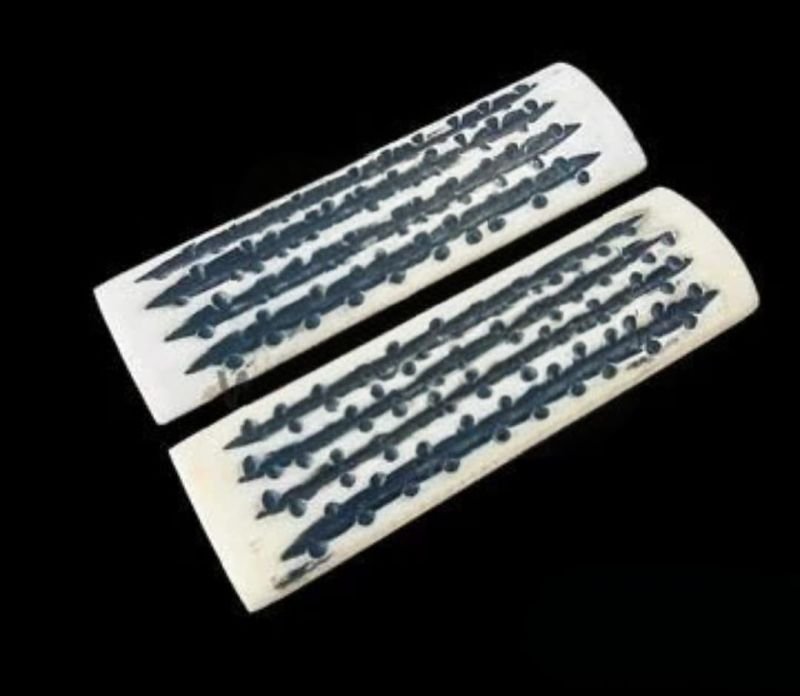 White With Black Pattern Bone Scales