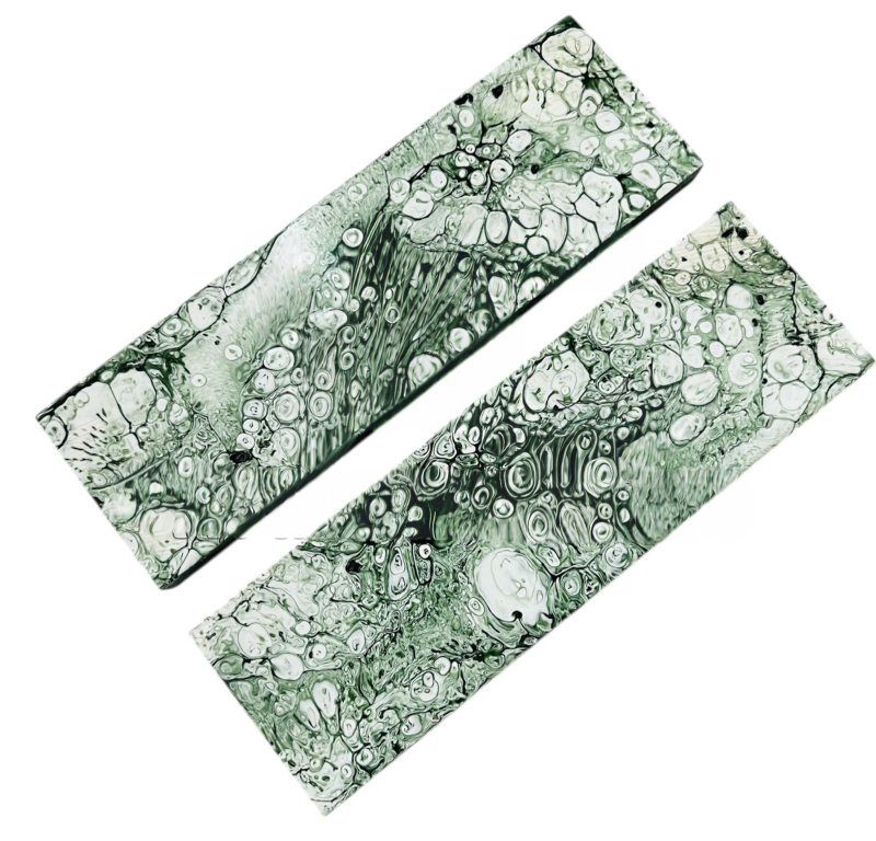 Acrylic Resin Ivory White X Dark Green Scales