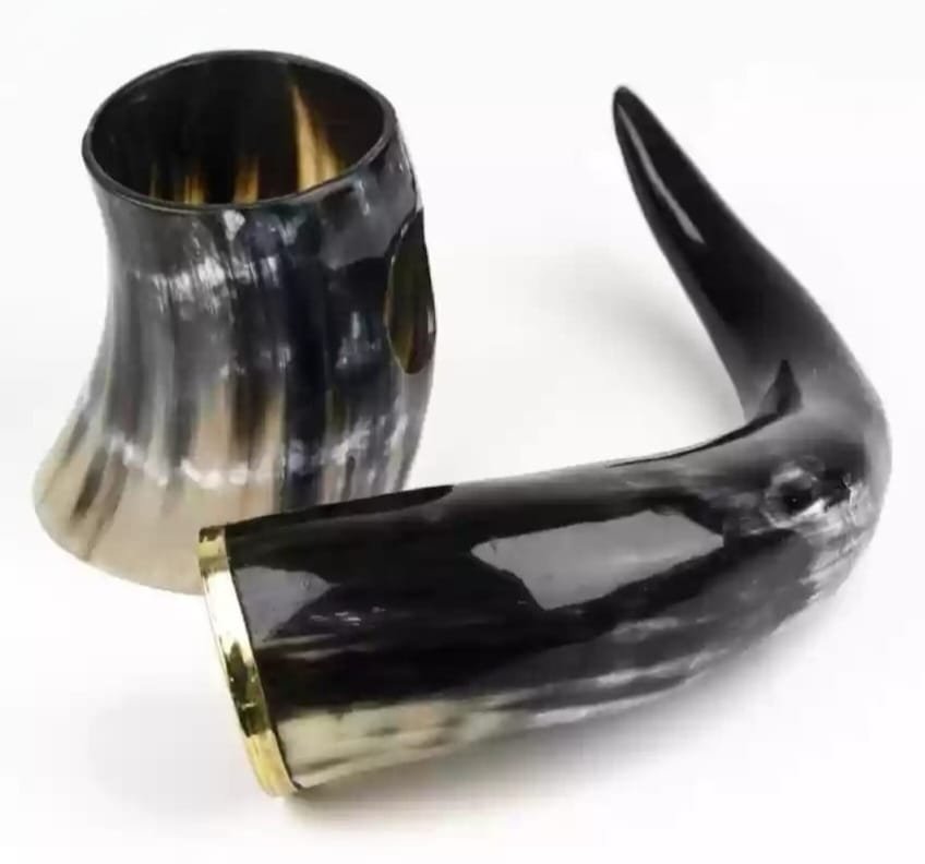 Viking Drinking Horn Mug with Stand